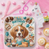 ウーフタスティック犬をテーマにした誕生日パーティー食器 ペーパープレート (パーティー)