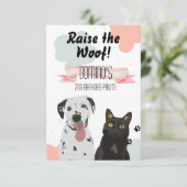 ウーフドッグの誕生日パーティーの招待状を上げる 案内状 (スタンド正面)