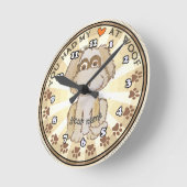 ウーフドッグ ラウンド壁時計 (傾斜)