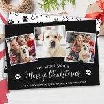 ウーフメリークリスマスカスタム犬愛好家3ペットの写真 シーズンカード<br><div class="desc">今シーズンユニークの休暇応援の広がり方を探している？私たちのWe Woof Youメリークリスマスのペットの写真のホリデーカード!私たちの"We Woof You a Merey Christmas"カードは可愛くてモダン、休日の応援を広げるに違いないおもしろいとフェスティバルのメッセージが載っている。このスタイリッシュデザインとシンプルカードの写真は、あなたの愛するパップのお気に入りの3人を示し、あなたの休日の挨拶にあなたの毛皮の家族のメンバーを含めるのに最適な方法である。そしておもしろい心のこもったメッセージは、あなたの友人や家族を喜ばせ、彼らのこの休暇のシーズンに感じ特別な特別な作る。私たちのカードは材料高品質で作られ、何年も続くように設計されて来いる。なぜ待つ？おもしろいと休日の精神とペットへの愛を示す方法のための私たちユニークの「私たちは、あなた祝はメリークリスマス」カードを選ぶ。今すぐ注文し、いくつかのフェスティバル応援を広げる準備をする！COPYRIGHT © 2020 Judy Burrows,  Black Dog Art - All Rights Reserved.ウーフメリーカスタムクリスマス犬の恋人3ペットの写真ホリデーカード</div>