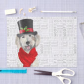 ウーフワードアートとイエローラブラドール犬のクリスマス 薄葉紙 (クラフト)