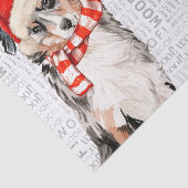 ウーフワードアートとオーストラリアの羊飼いサンタ・ドッグ 薄葉紙 (詳細)