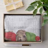 ウーフワードアートとクリスマスコカポサンタドッグ 薄葉紙 (ギフト)