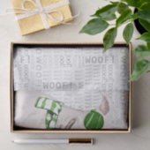 ウーフワードアートとクリスマスピットブルドッグ 薄葉紙 (ギフト)