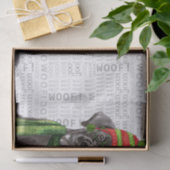 ウーフワードアートとクリスマスブラックラブラドール 薄葉紙 (ギフト)