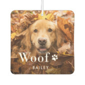 ウーフ |あなたの犬の写真とポープリント カーエアーフレッシュナー (正面)