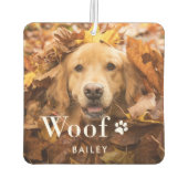 ウーフ |あなたの犬の写真とポープリント カーエアーフレッシュナー (裏面)