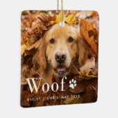 ウーフ |あなたの犬の写真とポープリント セラミックオーナメント (右)