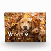 ウーフ |あなたの犬の写真とポープリント フォトブロック (正面)
