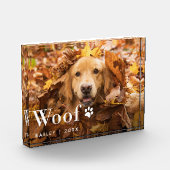 ウーフ |あなたの犬の写真とポープリント フォトブロック (左)