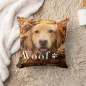 ウーフ |あなたの犬の写真と手の跡 クッション (ブランケット)