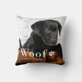 ウーフ |あなたの犬の写真と手の跡 クッション (裏面)