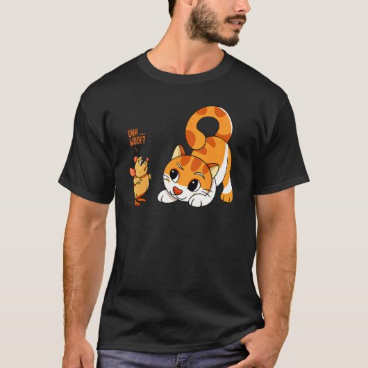 ウーフ ワンワン ネコとネズミ 犬 Tシャツ (正面)