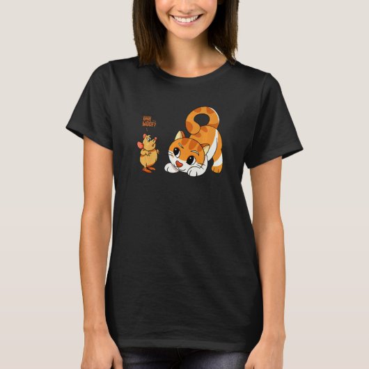 ウーフ 猫とネズミ 犬 Tシャツ (正面)