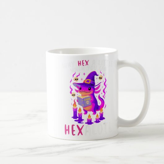 ウーホウ!ヘクス・ア・リトルではなくヘキサロトル!魔法使いのメキシコサラマンダー コーヒーマグカップ (右)