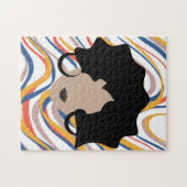 ウーマウェーブブラック美容師美しい顔 ジグソーパズル (横)