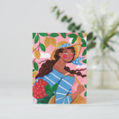 ウーマンイタリアンサマービーチ休暇 ポストカード (スタンド正面)