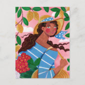 ウーマンイタリアンサマービーチ休暇 ポストカード (正面)