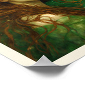 ウーマンイングリーンケルト結び目模様セントパトリック ポスター (角)