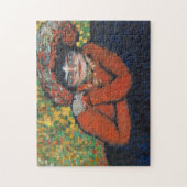 ウーマンインハット、抽象芸術ジグソーパズル ジグソーパズル (縦)