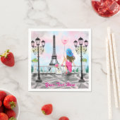 ウーマンインパリエッフェルタワーナプキンスカスタム文字 スタンダードカクテルナプキン (インサイチュ)