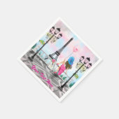 ウーマンインパリエッフェルタワーナプキンスカスタム文字 スタンダードカクテルナプキン (角)