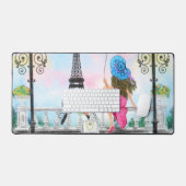 ウーマンインパリスエッフェルタワー デスクマット (キーボード&マウス)