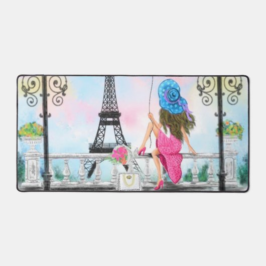 ウーマンインパリスエッフェルタワー デスクマット (正面)