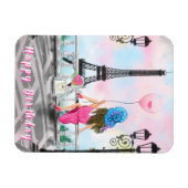 ウーマンインパリハッピーバースデーマグネットエッフェルタワー マグネット (横)