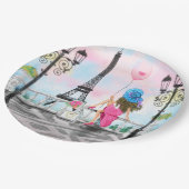 ウーマンインパリ紙プレート-エッフェルタワー ペーパープレート (アングル)