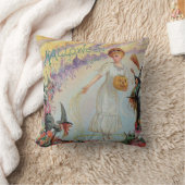 ウーマンウィッチゴブリンハロウィーンのカボチャのちょうちんカボチャ クッション (ブランケット)