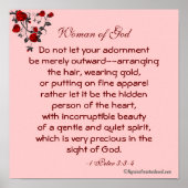 ウーマンオブゴッドバイブル引用文祈りの言葉 ポスター (正面)