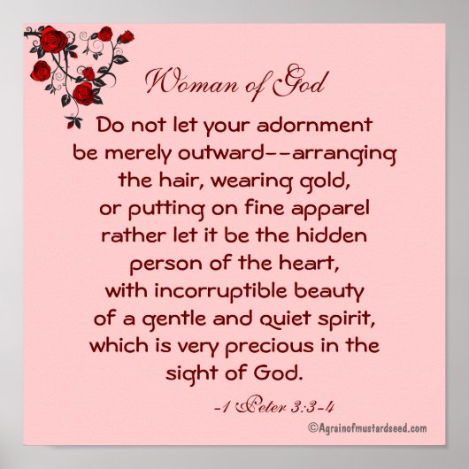 ウーマンオブゴッドバイブル引用文祈りの言葉 ポスター (正面)