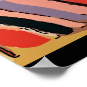 ウーマンオンセルフォン抽象芸術マティススタイル ポスター (角)