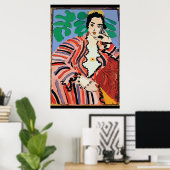ウーマンオンセルフォン抽象芸術マティススタイル ポスター (ホームオフィス)