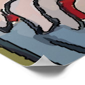 ウーマンオンセルフォン抽象芸術マティススタイル ポスター (角)