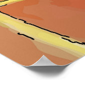 ウーマンオンセルフォン抽象芸術マティススタイル ポスター (角)