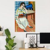 ウーマンオンセルフォン抽象芸術マティススタイル ポスター (ホームオフィス)