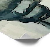 ウーマンオンセルフォン抽象芸術マティススタイル ポスター (角)