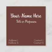 ウーマンガール顔アイメイクアップアーティスト美容師 スクエア名刺 (裏面)