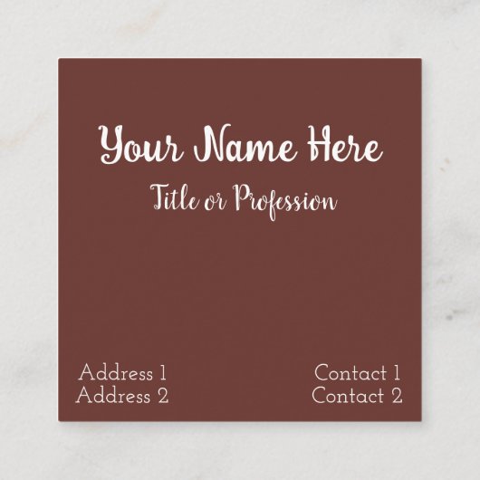 ウーマンガール顔アイメイクアップアーティスト美容師 スクエア名刺 (裏面)