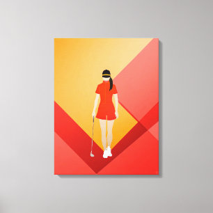 ウーマンゴルファー – キャンバスアートプリント キャンバスプリント