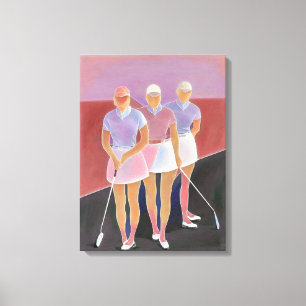 ウーマンゴルファー – ストレッチキャンバスアートプリント キャンバスプリント