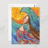 ウーマンシー海アートポストカード ポストカード (正面/裏面)