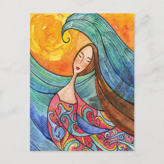 ウーマンシー海アートポストカード ポストカード (正面)