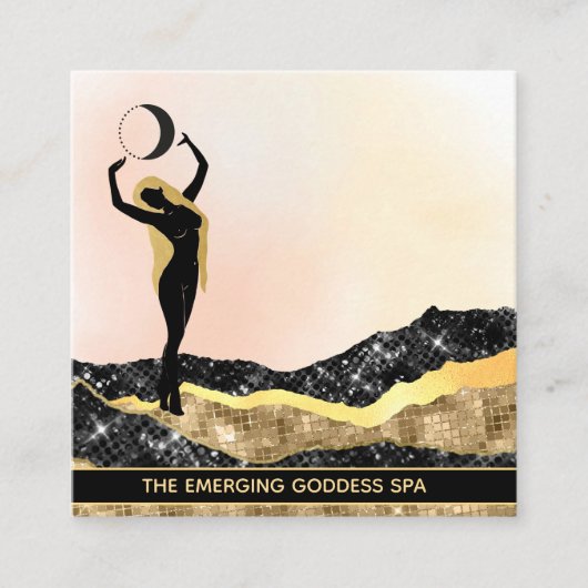 *~*ウーマンジョドムーンピーチパステルグリッター スクエア名刺 (正面)