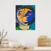 ウーマンズキュービズム顔 ポスター (キッチン)