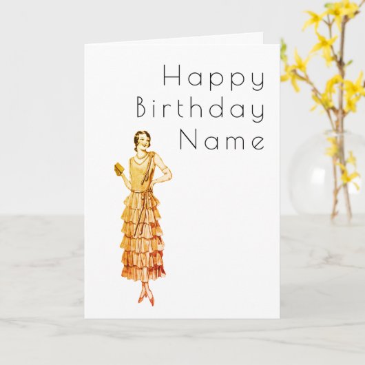 ウーマンデコ誕生日 カード (黄色い花)