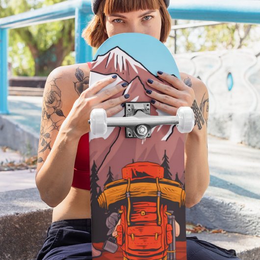 ウーマンマウンテンフォレストトレイルハイカーアドベンチャー スケートボード