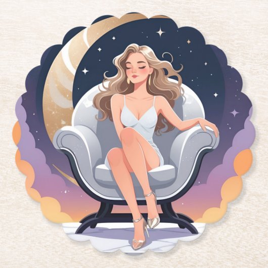 ウーマンムーンスターズクラウドコースター ペーパーコースター (正面)